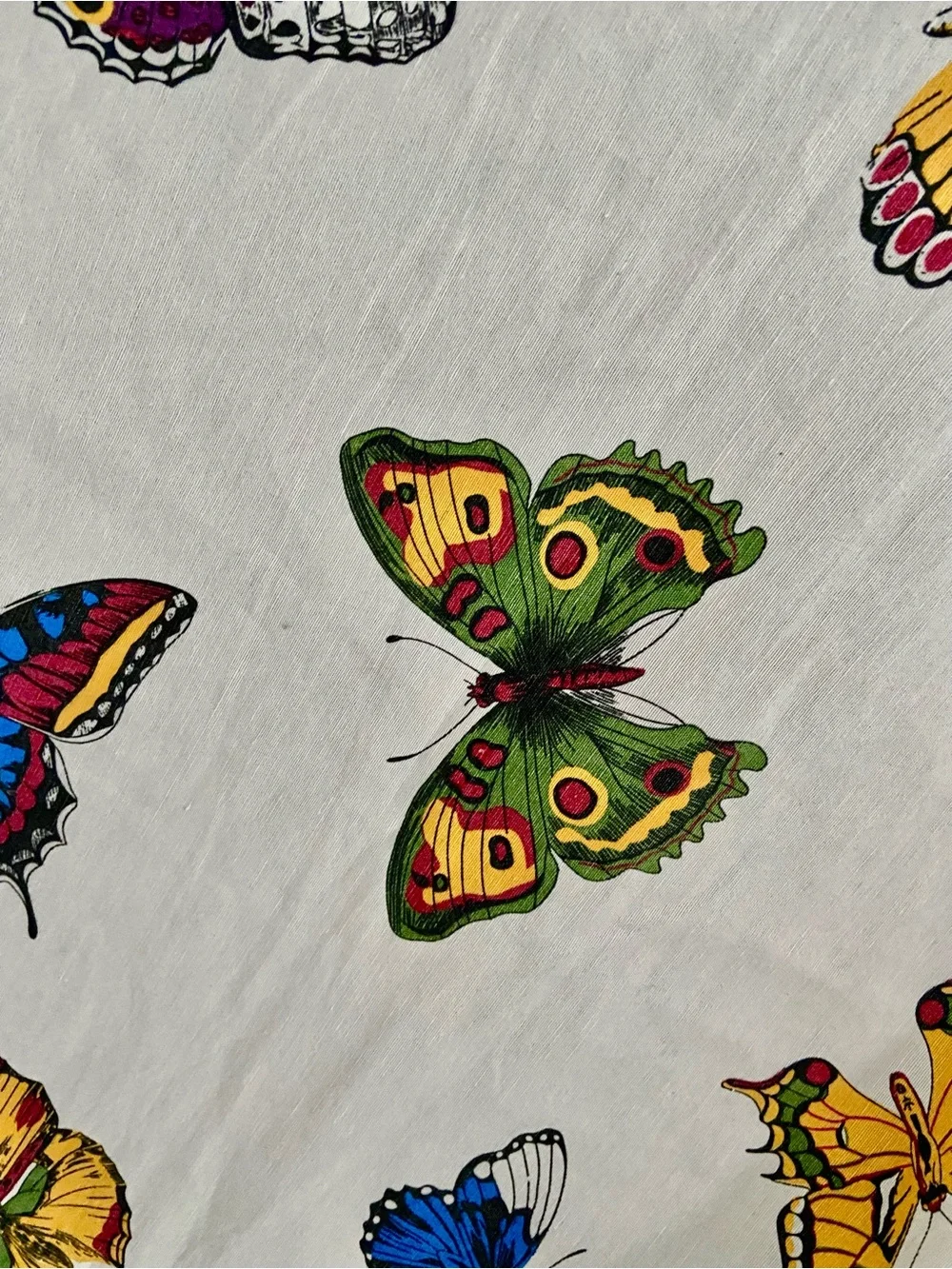 Botanical Butterfly Cream Cloth Tablecloth 55” X 84”